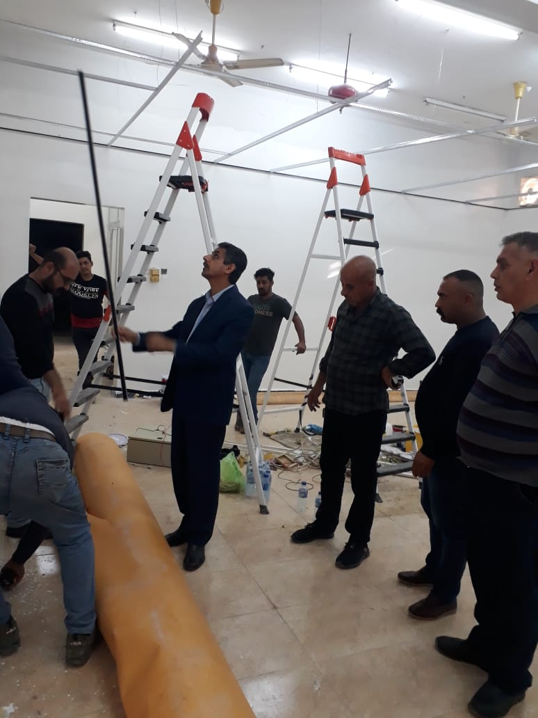 رئيس جامعة البصرة يتفقد مجددا حملة صيانة وتطوير مركز ةابحاث النخيل 